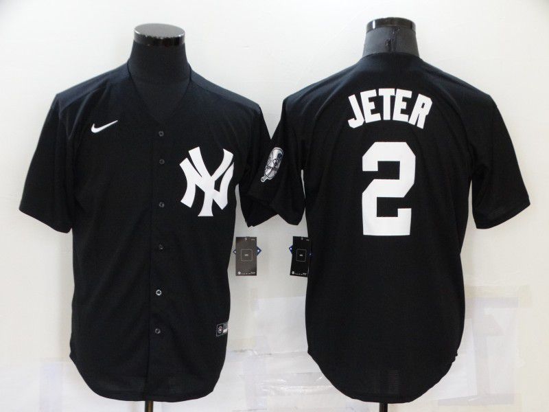 Men New York Yankees #2 Jeter Black Game 2021 Nike MLB Jersey->new york yankees->MLB Jersey